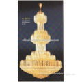SASO hot sale high quality new style luxury gold indoor crystal hanging lamp